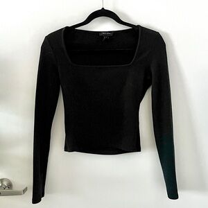 NEW LOOK BLACK SQUARE NEVK KNIT TOP